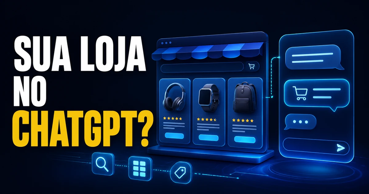 Loja virtual com produtos sendo apresentados em uma experiência de compras no ChatGPT